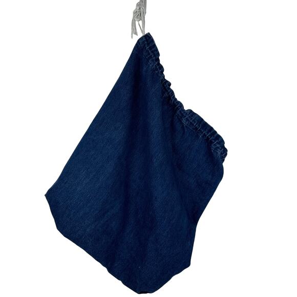 Handmade Kids Childrens Sand Sak Rainbow Jean Denim Blue Large Portable Bag - Picture 2 of 4